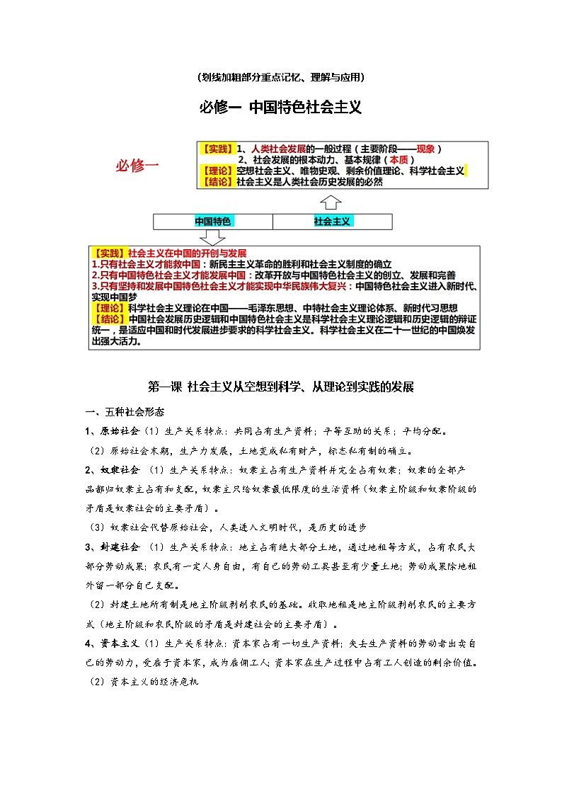 2025年高考政治一轮复习：7册教材重点考点清单 学案第2页