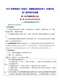 2025年高考政治一轮复习：统编版选择性必修2《法律与生活》重点知识点清单 学案