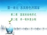 人教统编版高中政治 选择性必修1 1-2《单一制和复合制》课件