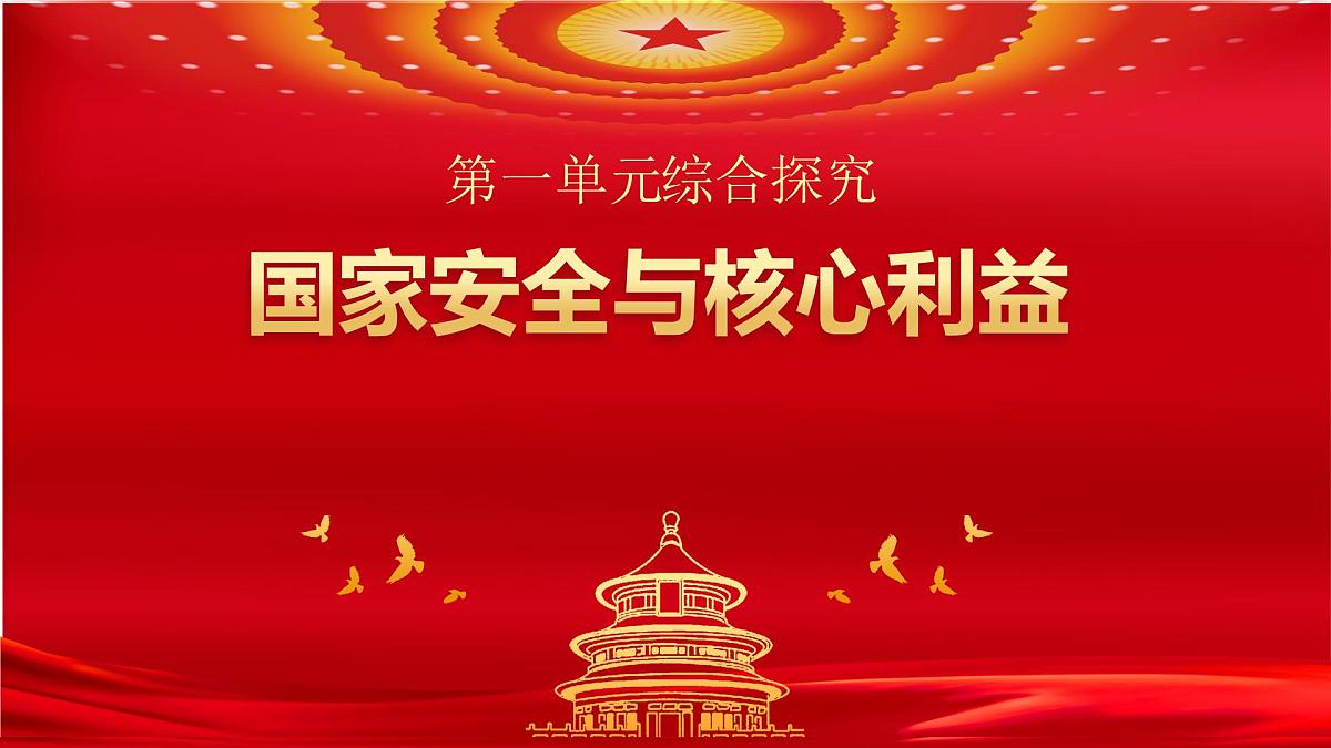 人教统编版高中政治 选择性必修1 第一单元综合探究《国家安全与核心利益》课件第1页