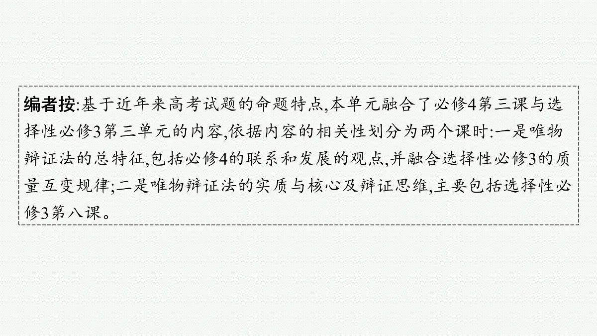 备战2025年高考二轮复习课件 政治（山东版）大单元10 辩证法与辩证思维 课时1 唯物辩证法的总特征第2页