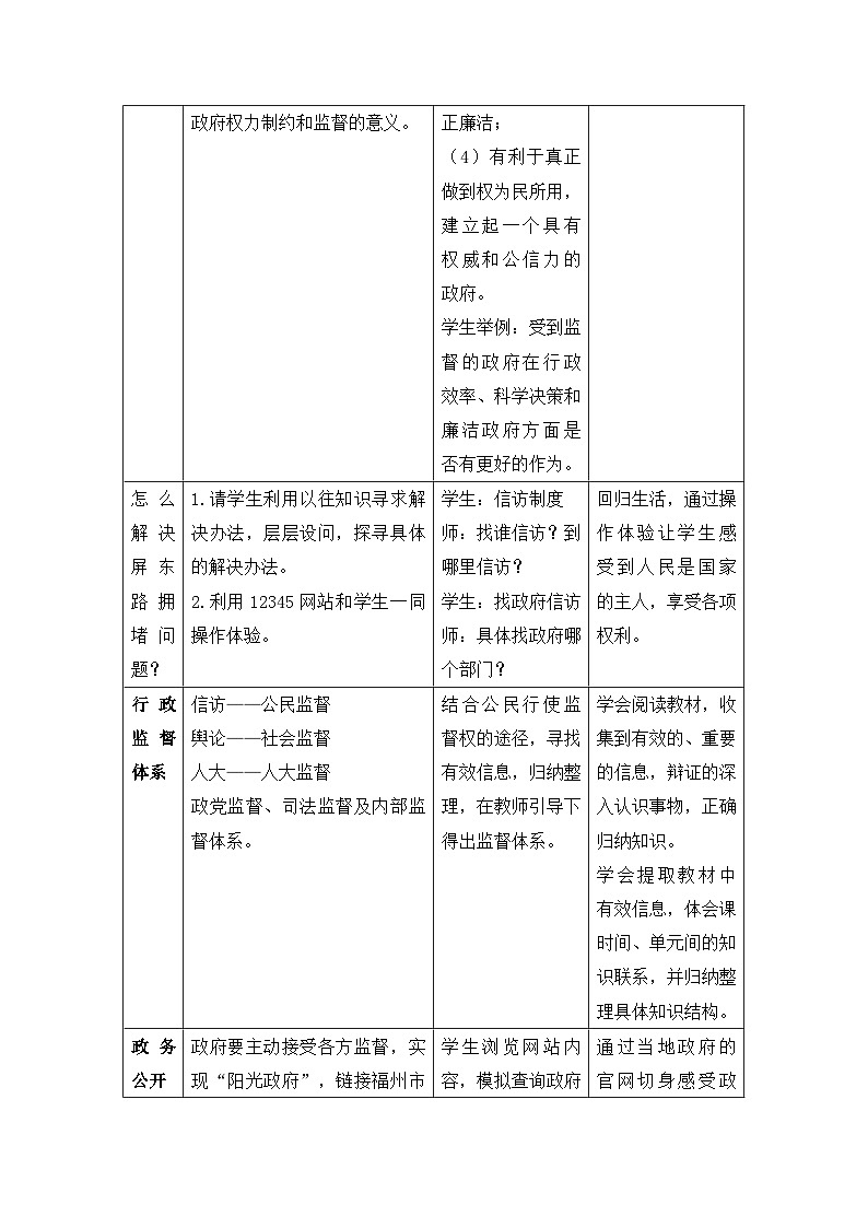 人教版 (新课标)高中政治 必修2 2-4-2教案-《权力的行使：需要监督》第3页