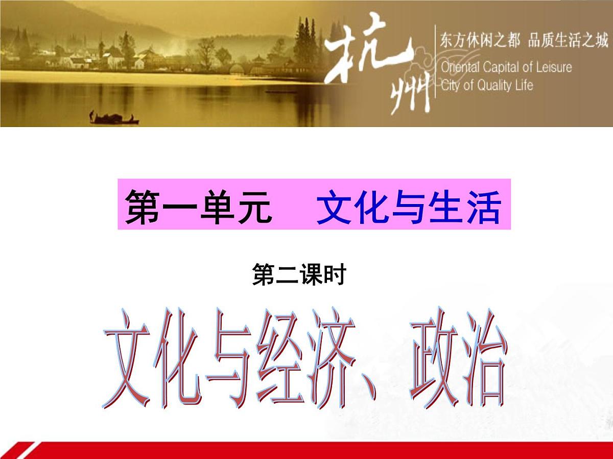 人教版 (新课标)高中政治必修3 1-1-2《文化与经济、政治》新课讲知课件第1页