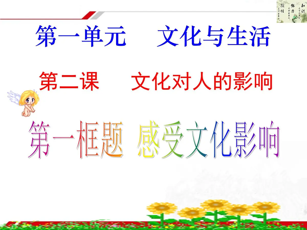 人教版 (新课标)高中政治必修3 1-2-1《感受文化影响》新课讲知课件第2页