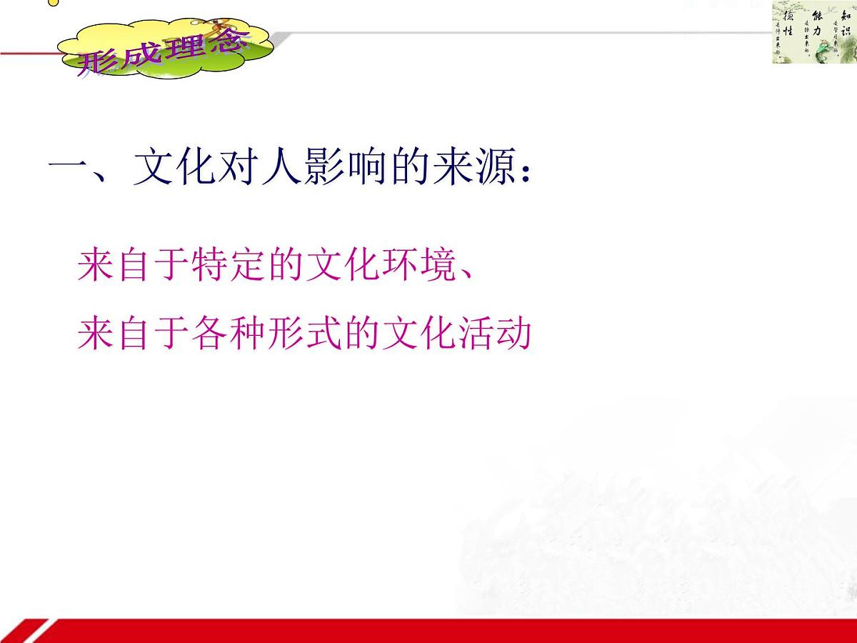 人教版 (新课标)高中政治必修3 1-2-1《感受文化影响》新课讲知课件第5页