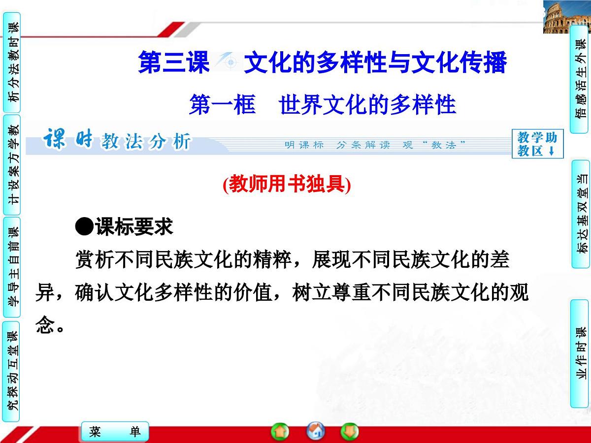 人教版 (新课标)高中政治必修3 2-3-1《世界文化的多样性》探究型课件第2页