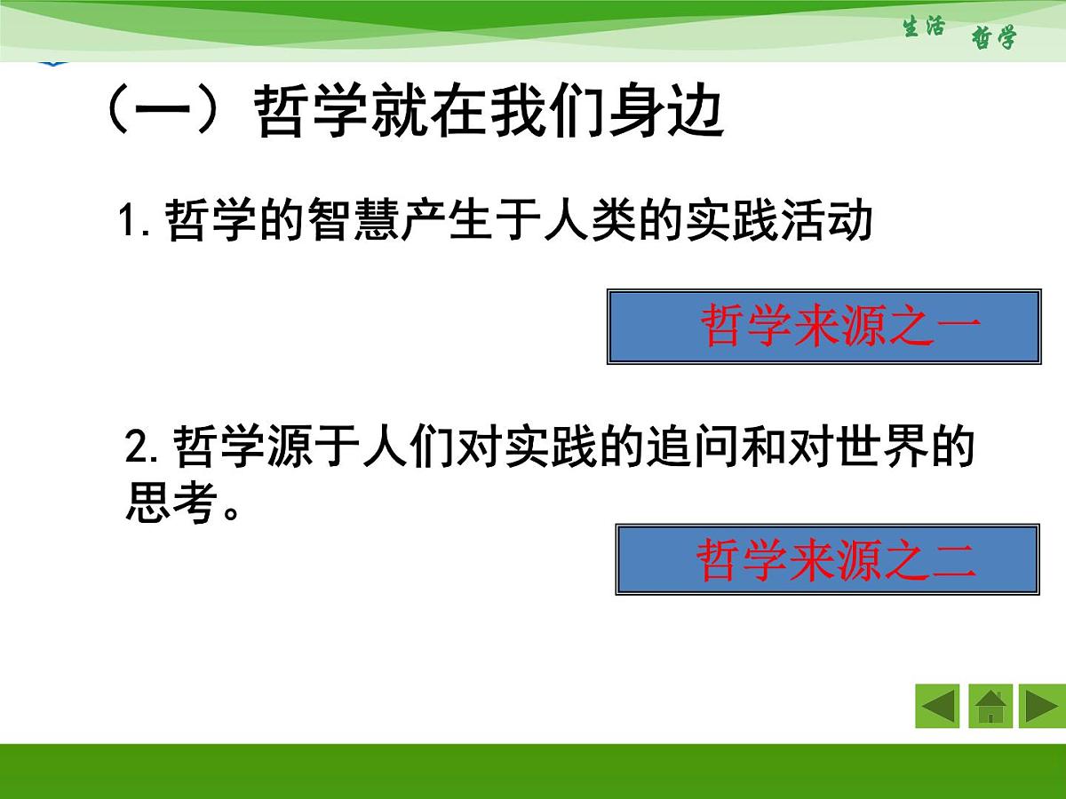 人教版 (新课标)高中政治必修4 1-1-1《生活处处有哲学》新课讲知课件第7页