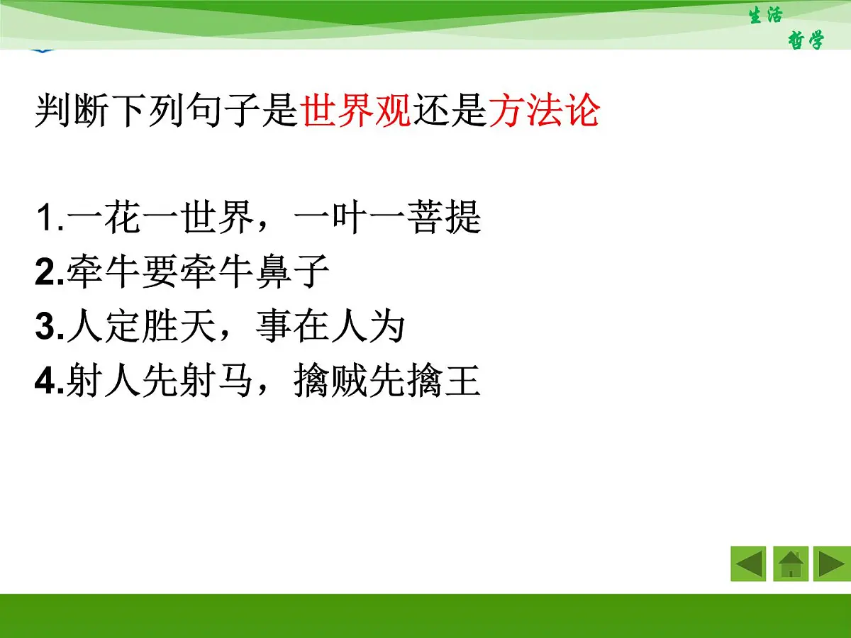 人教版 (新课标)高中政治必修4 1-1-2《关于世界观的学说》新课讲知课件第4页
