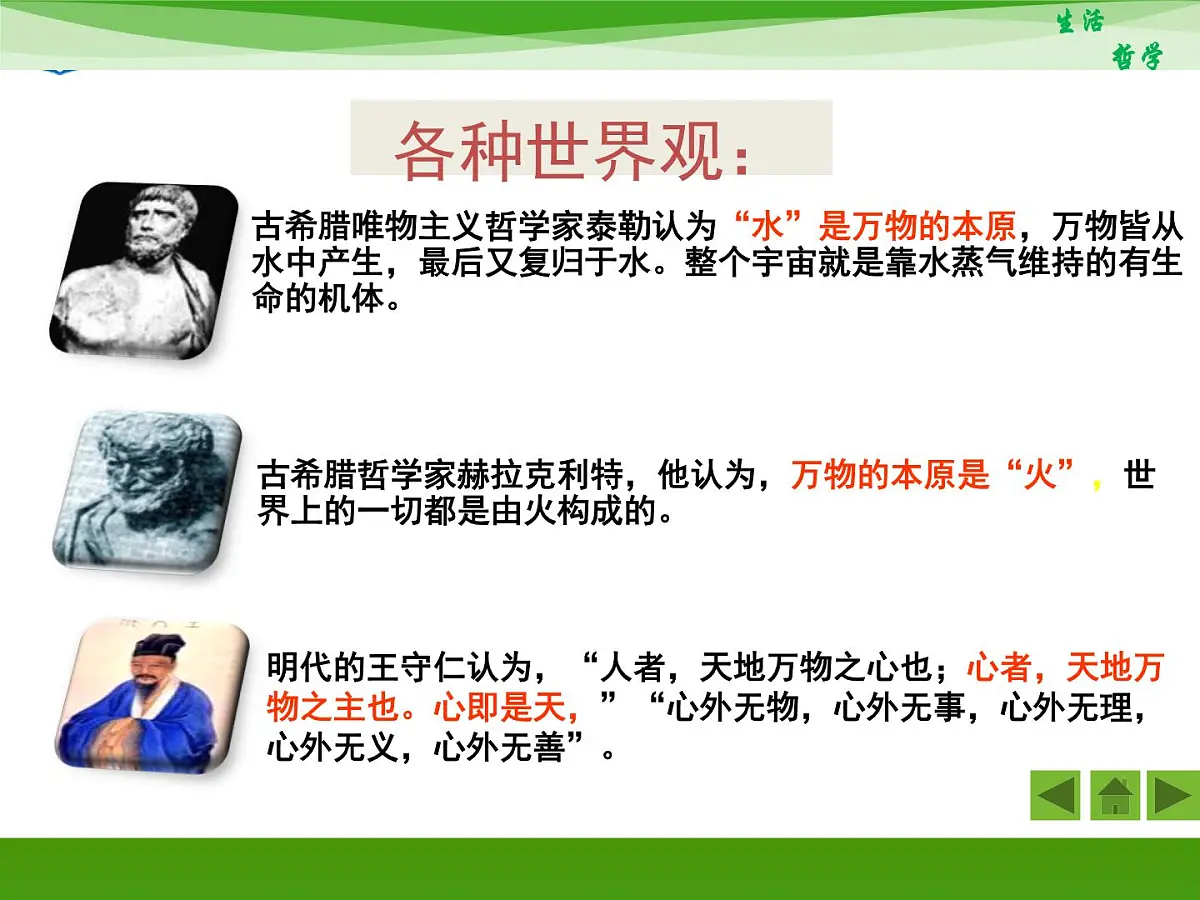 人教版 (新课标)高中政治必修4 1-1-2《关于世界观的学说》活动探究型课件第6页