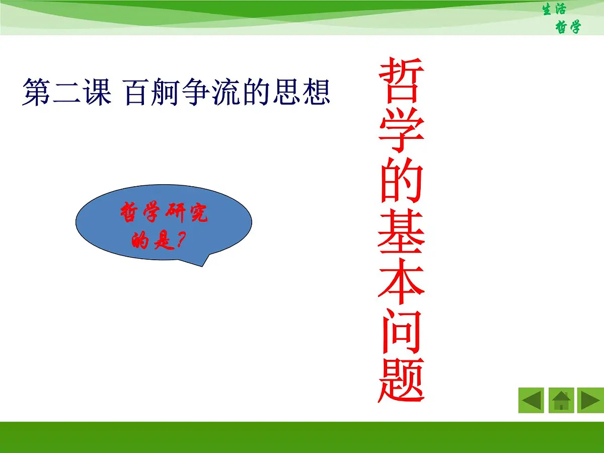 人教版 (新课标)高中政治必修4 1-2-1《哲学的基本问题》新课讲知课件第1页