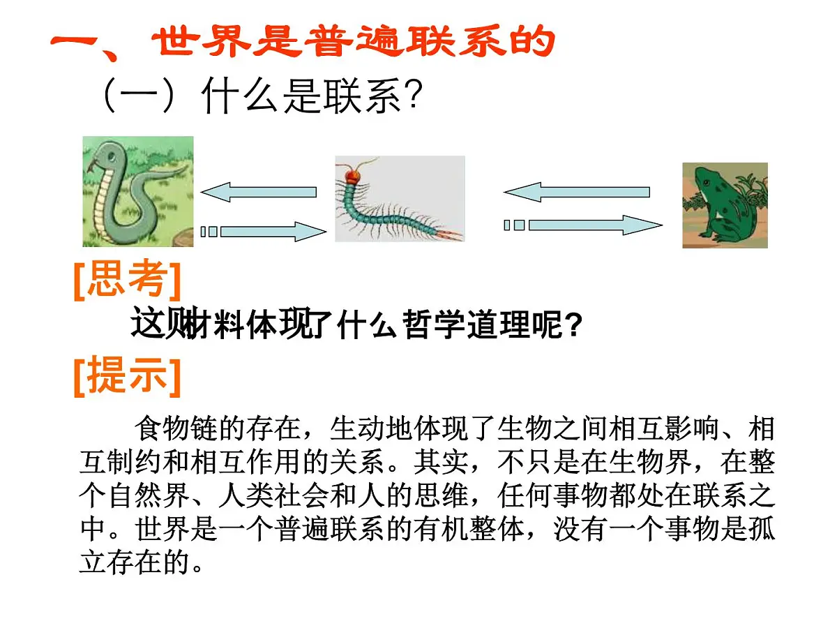 人教版 (新课标)高中政治必修4 3-7-1《世界是普遍联系的》新课讲知课件第4页