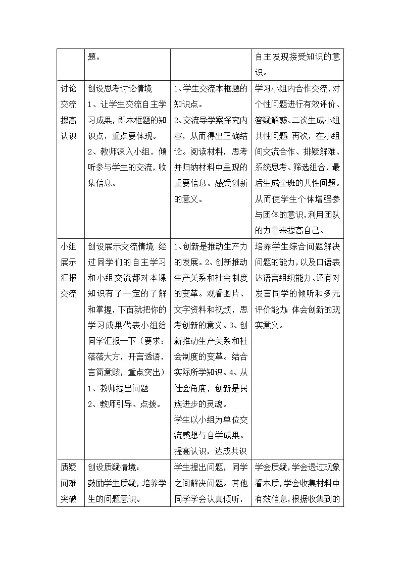 人教版 (新课标)高中政治必修4 3-10-2教案-《创新是民族进步的灵魂》第2页