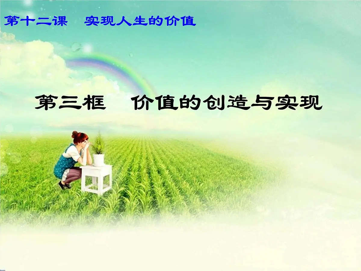 人教版 (新课标)高中政治必修4 4-12-3《价值的创造与实现》课件第1页