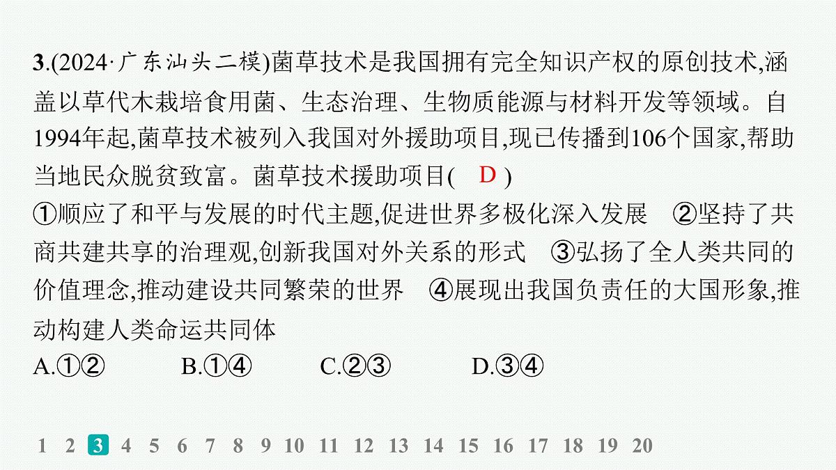 备战2025年高考政治（广东版）二轮复习课件大单元突破练14世界多极化第6页