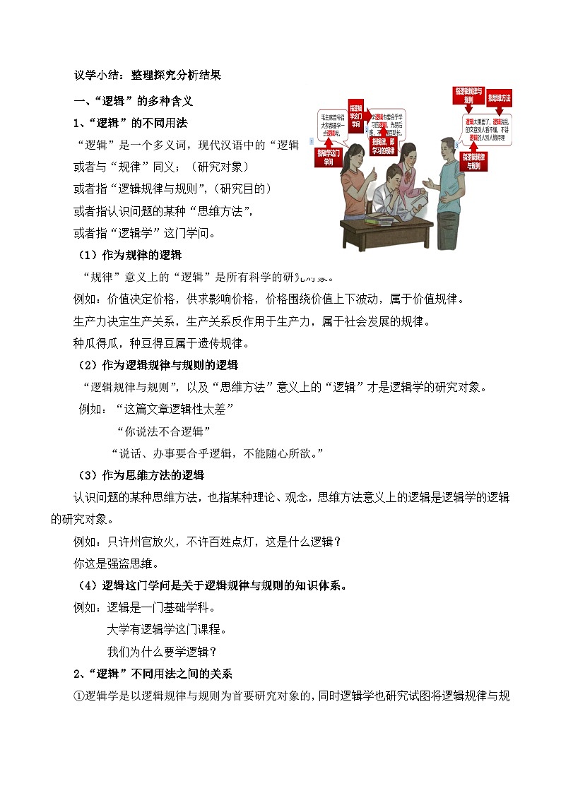 人教统编版高一政治选必三2.1“逻辑”的多种含义（教学设计）第3页