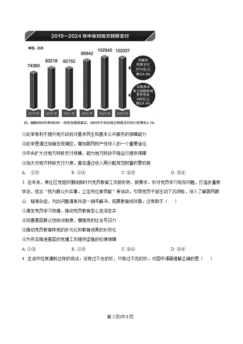 湖南省部分名校2024-2025学年高二下学期3月联考政治试题（原卷版）第2页