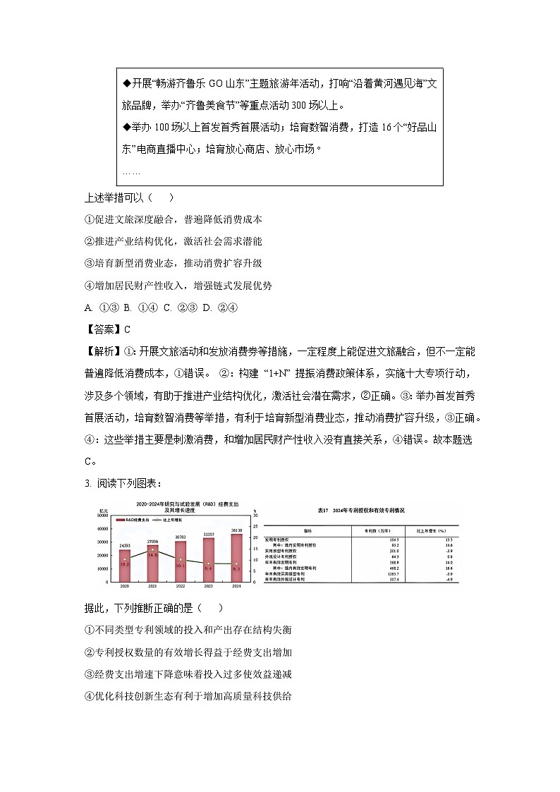2025届山东省潍坊市高三下学期3月模拟考试政治试题（解析版）第2页