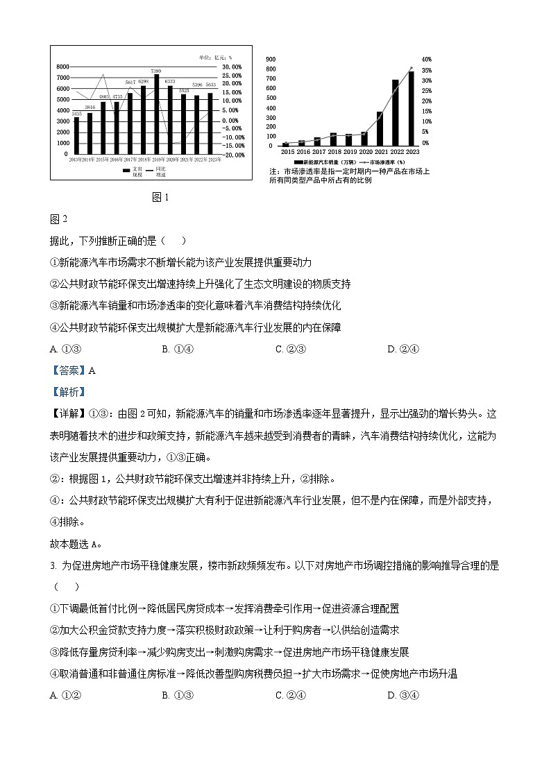 山东省潍坊市2024-2025学年高三下学期诊断性调研监测考试政治试卷  Word版含解析第2页