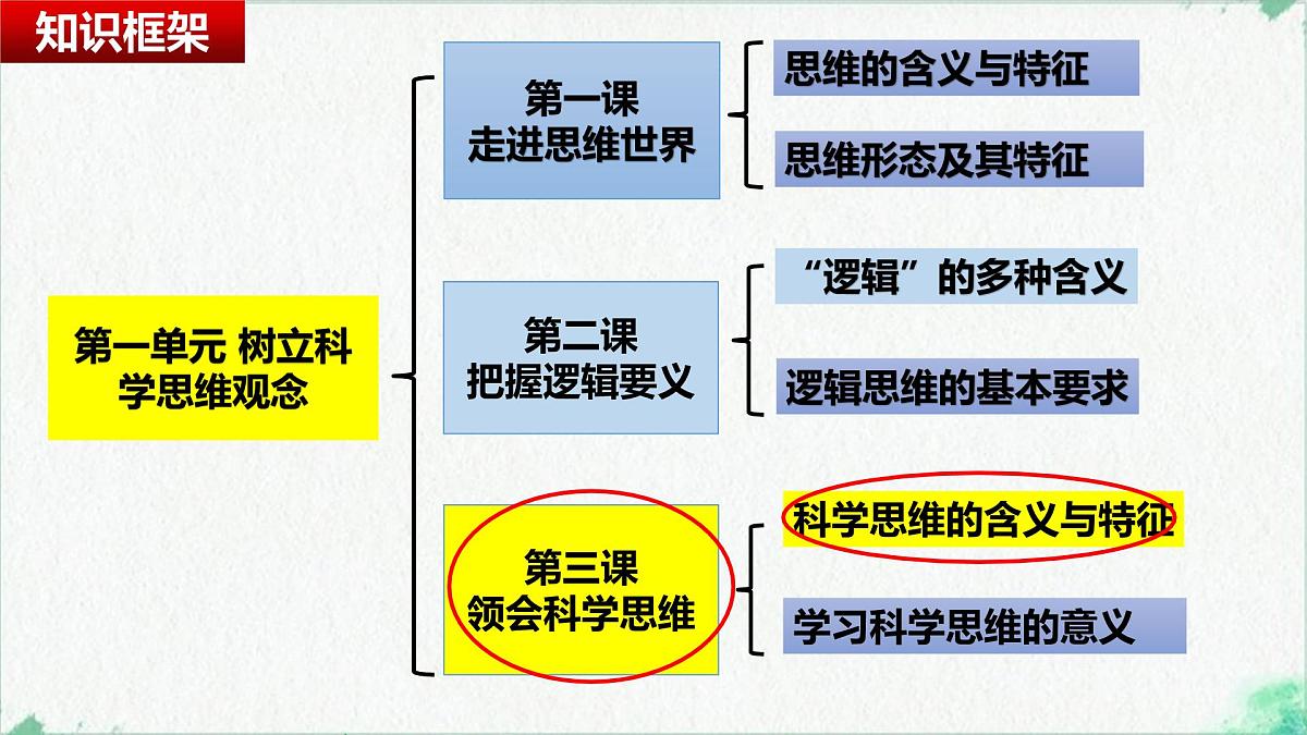 3.1科学思维的含义与特征（课 件）-2024-2025学年高中政治《逻辑与思维》（统编版选择性必修3）课件PPT第1页