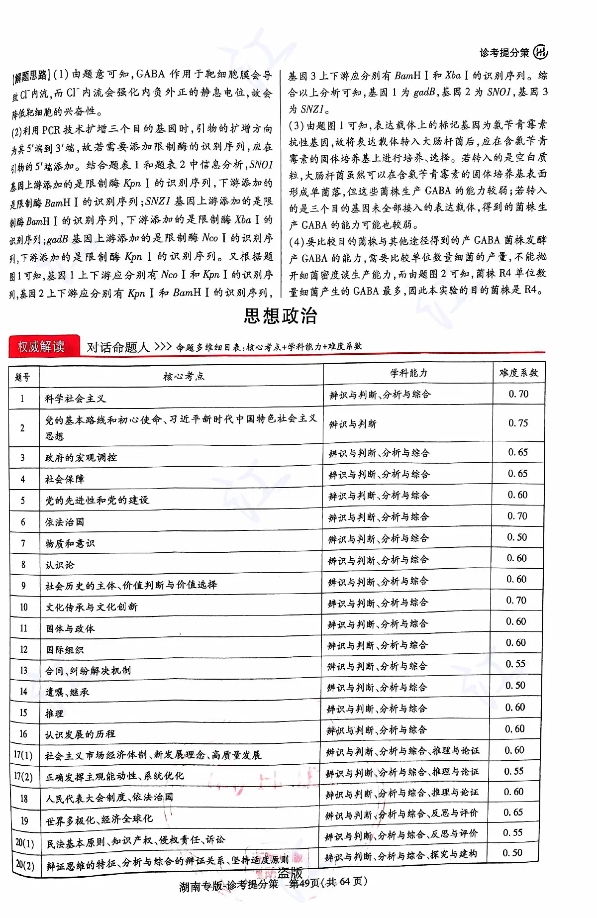 政治答案第1页