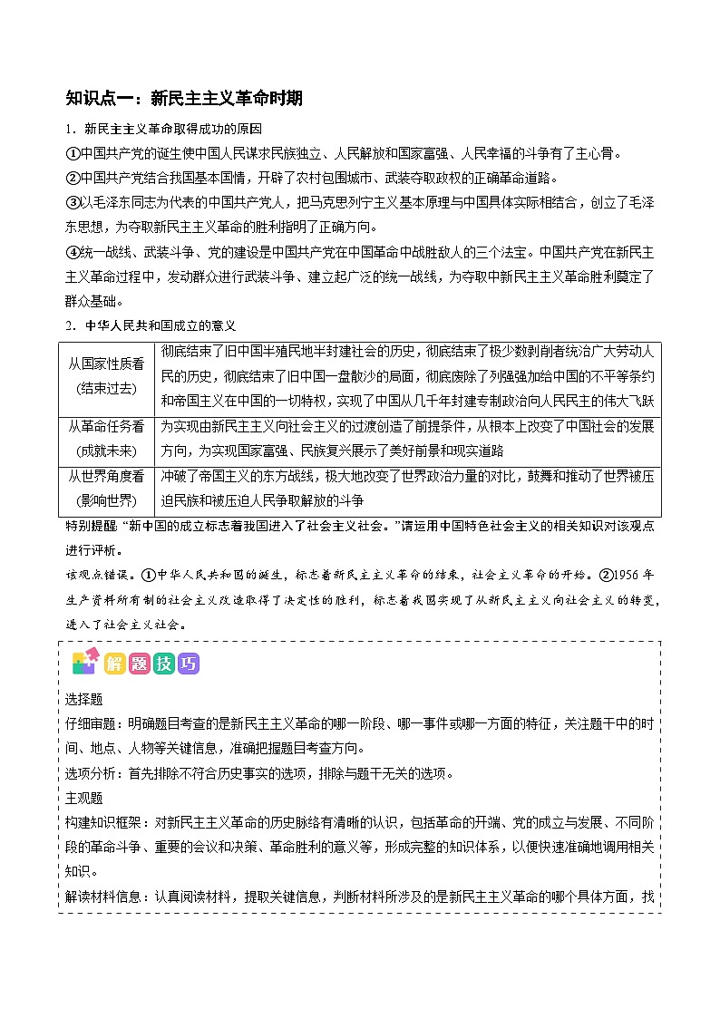 2025年高考政治抢押秘籍（江苏专用）高频考点01中国共产党的百年奋斗历程练习第2页