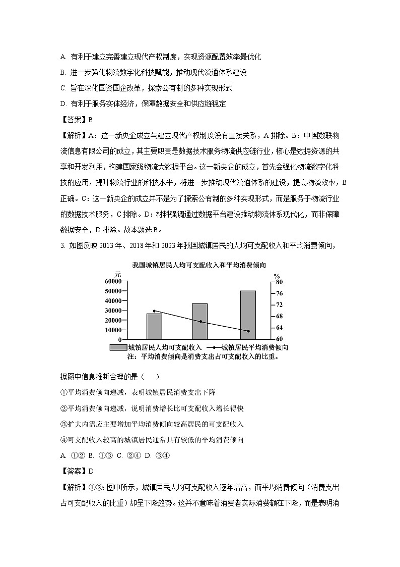 山西省太原市2024-2025学年高二下学期3月月考政治政治试题（解析版）第2页