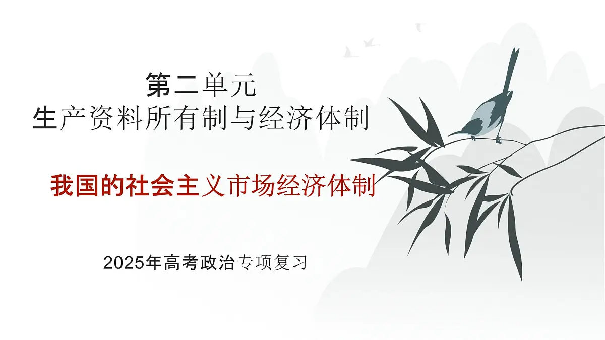 2025年高考政治二轮复习课件 我国的社会主义市场经济体制第1页