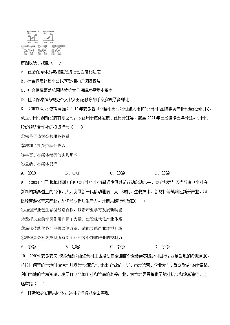2025年高考政治一轮复习 专题突破卷03  经济发展与社会进步（原卷版）第3页