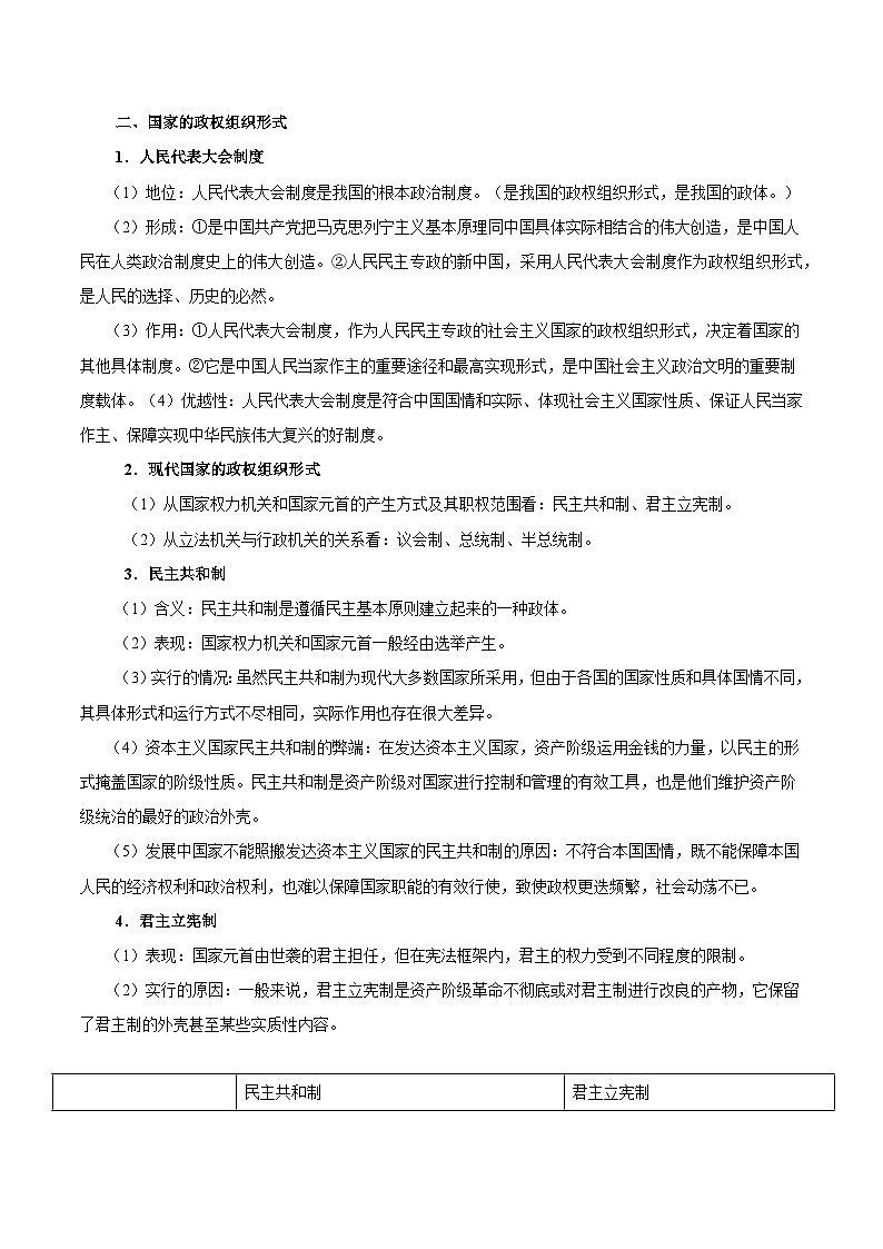 2025年高考政治一轮复习 考点巩固卷10 各具特色的国家（原卷版）第3页
