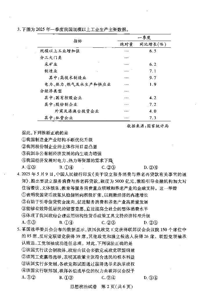 政治试卷第2页