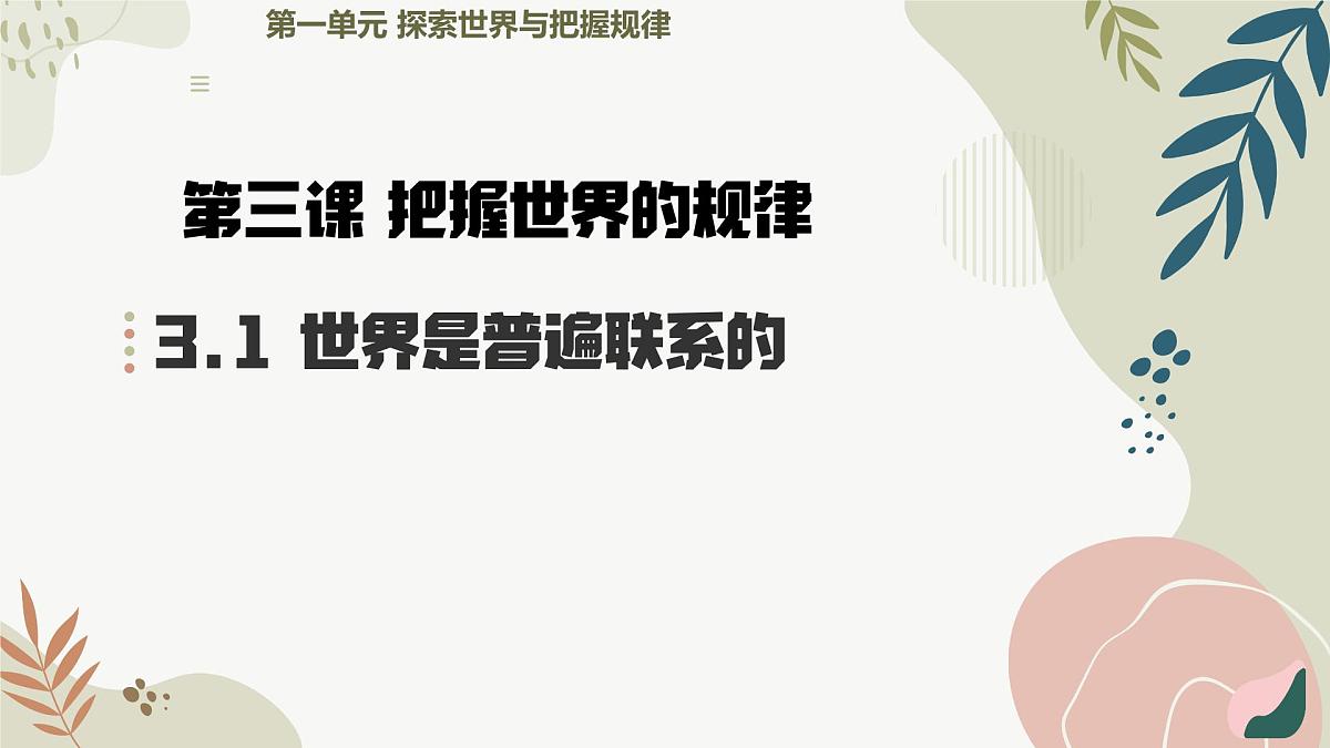 3.1世界是普遍联系的 课件 高中政治统编版必修四《哲学与文化》第2页