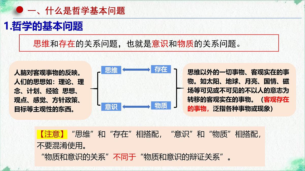 高中政治必修四人教统编版1.2哲学的基本问题——教学课件第5页