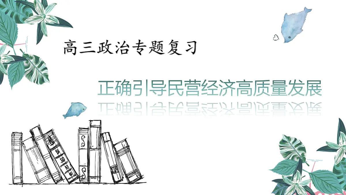 专题复习 正确引导民营经济健康发展课件-2026届高考政治一轮专题复习第1页