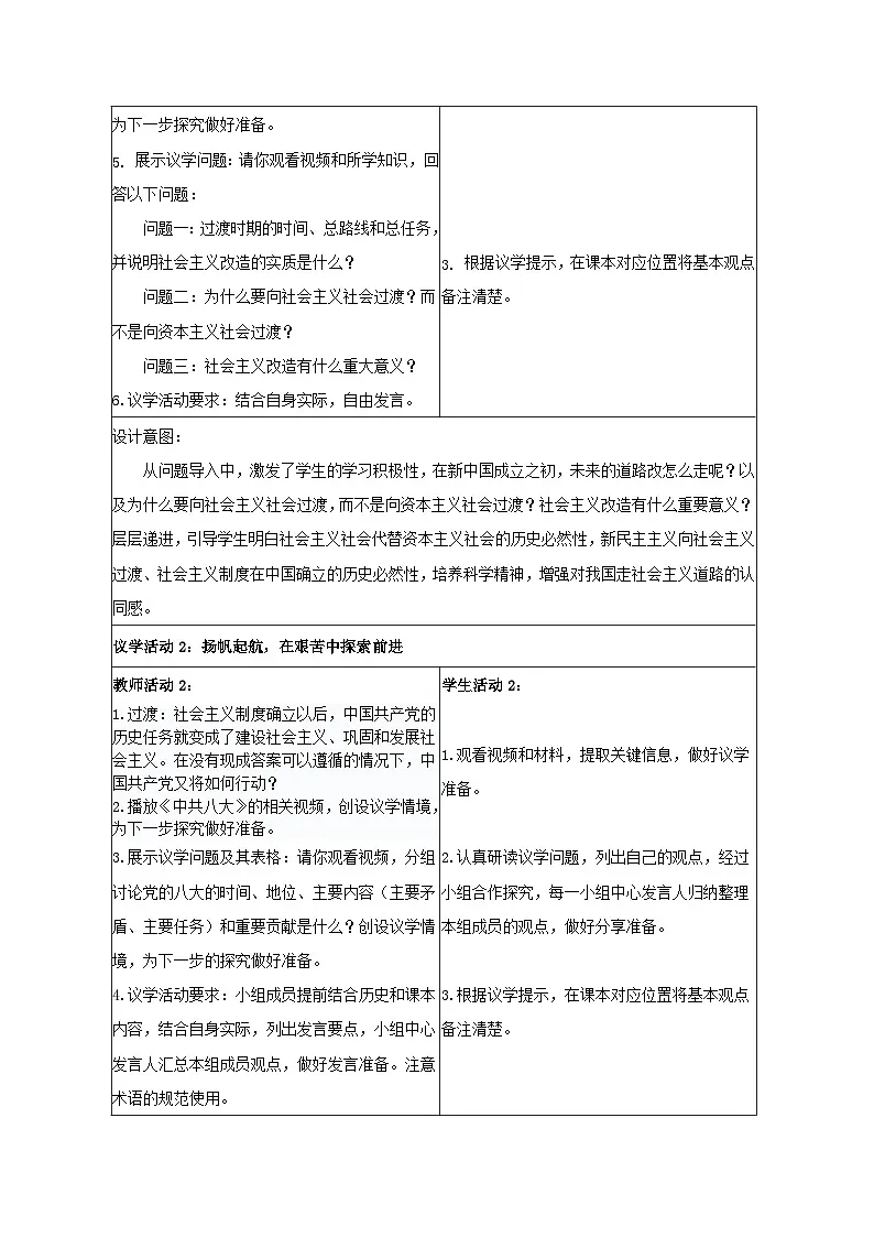 2.2社会主义制度在中国的确立 教学设计 统编版高中思想政治必修1中国特色社会主义第3页