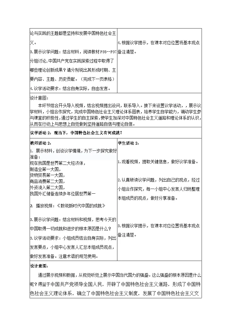 3.2中国特色社会主义的创立、发展和完善 教学设计 统编版高中思想政治必修1中国特色社会主义第3页