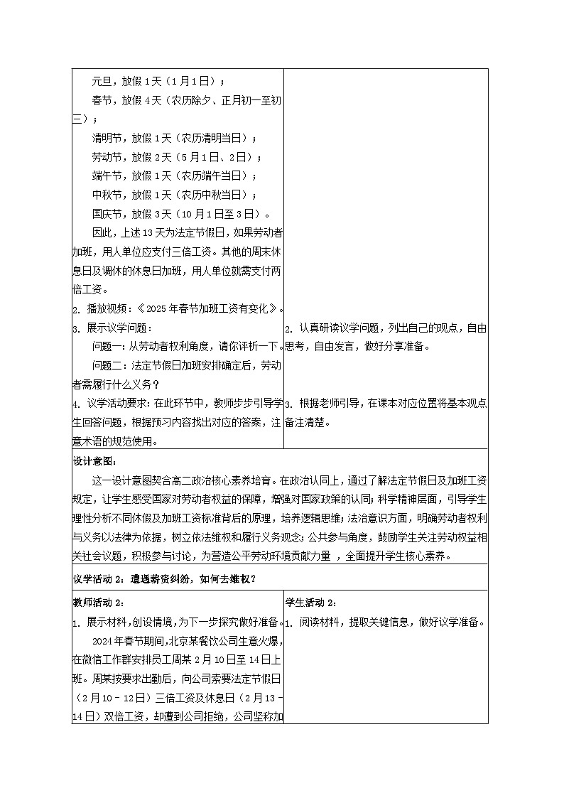 7.2心中有数上职场 教学设计 统编版高中政治选择性必修二《法律与生活》第3页