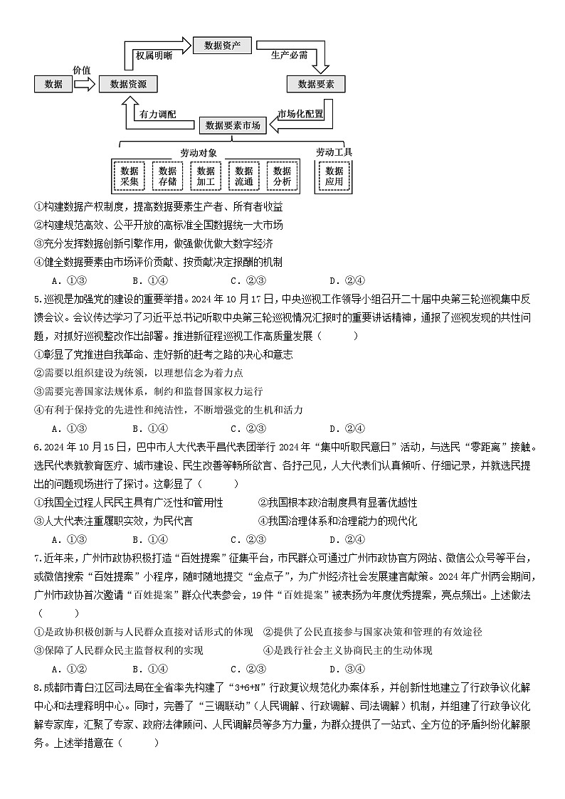 四川省成都市2024_2025学年高三政治上学期期中试题含解析第2页