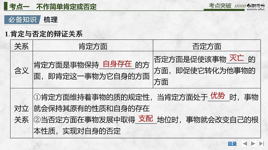 2026届高三政治高考总复习创新设计课件复习讲义第三十六课 运用辩证思维方法 第2课时 推动认识发展与领悟辩证精髓第4页