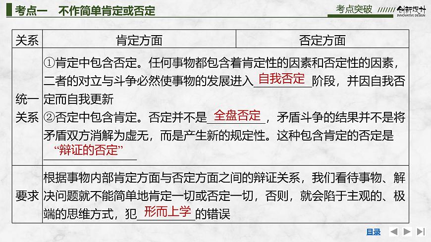 2026届高三政治高考总复习创新设计课件复习讲义第三十六课 运用辩证思维方法 第2课时 推动认识发展与领悟辩证精髓第5页