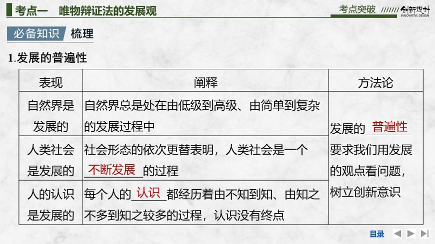 2026届高三政治高考总复习创新设计课件复习讲义第十九课 把握世界的规律 第2课时 世界是永恒发展的第4页