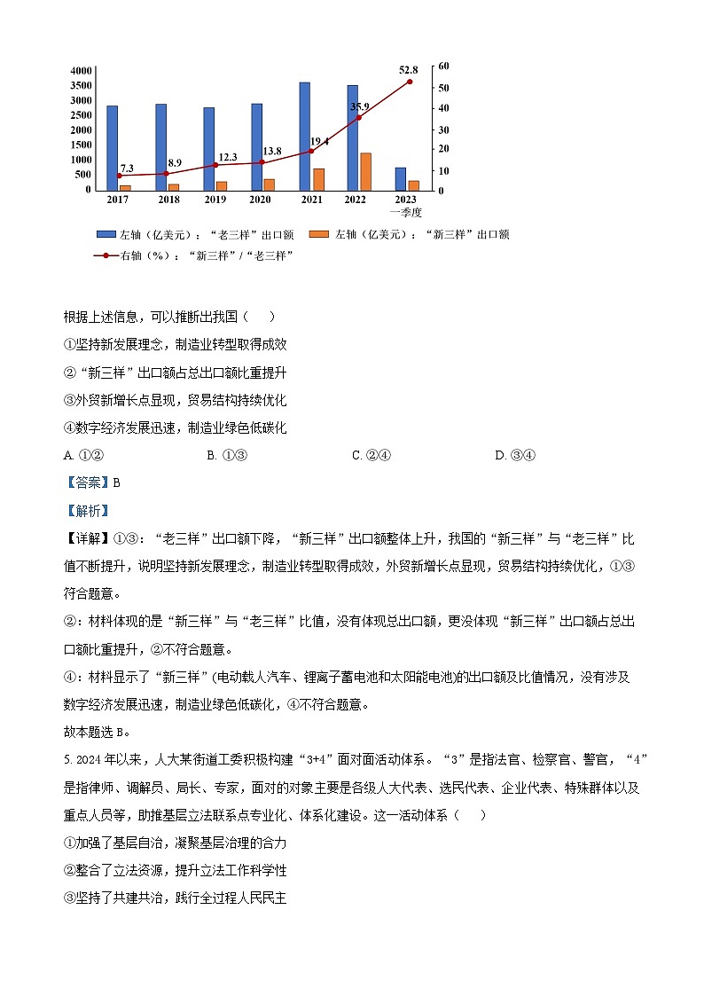  湖南省长沙市湖南师范大学附属中学2024-2025学年高二下学期期末考试政治试题  Word版含解析第3页