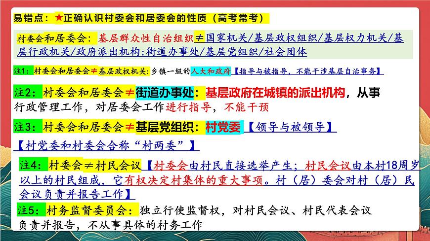 人教统编版高中政治一轮复习必修三6.3《基层群众自治制度》 课件第7页