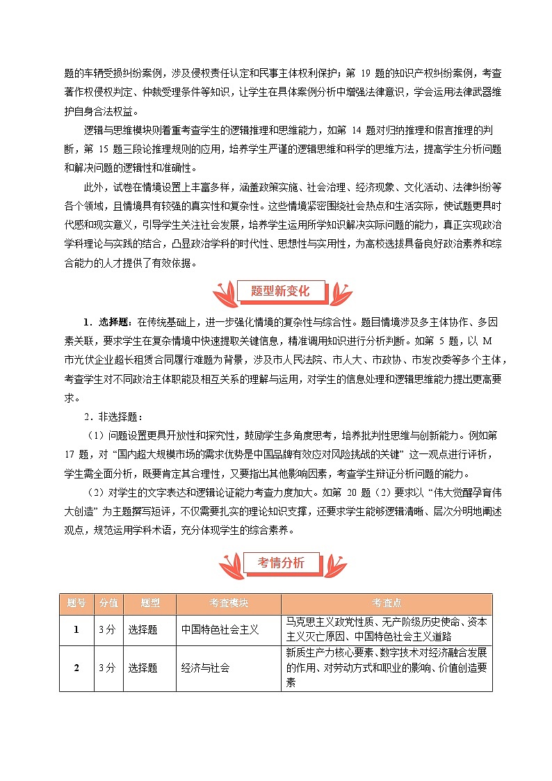2025年高考思想政治真题完全解读（山东卷）第2页