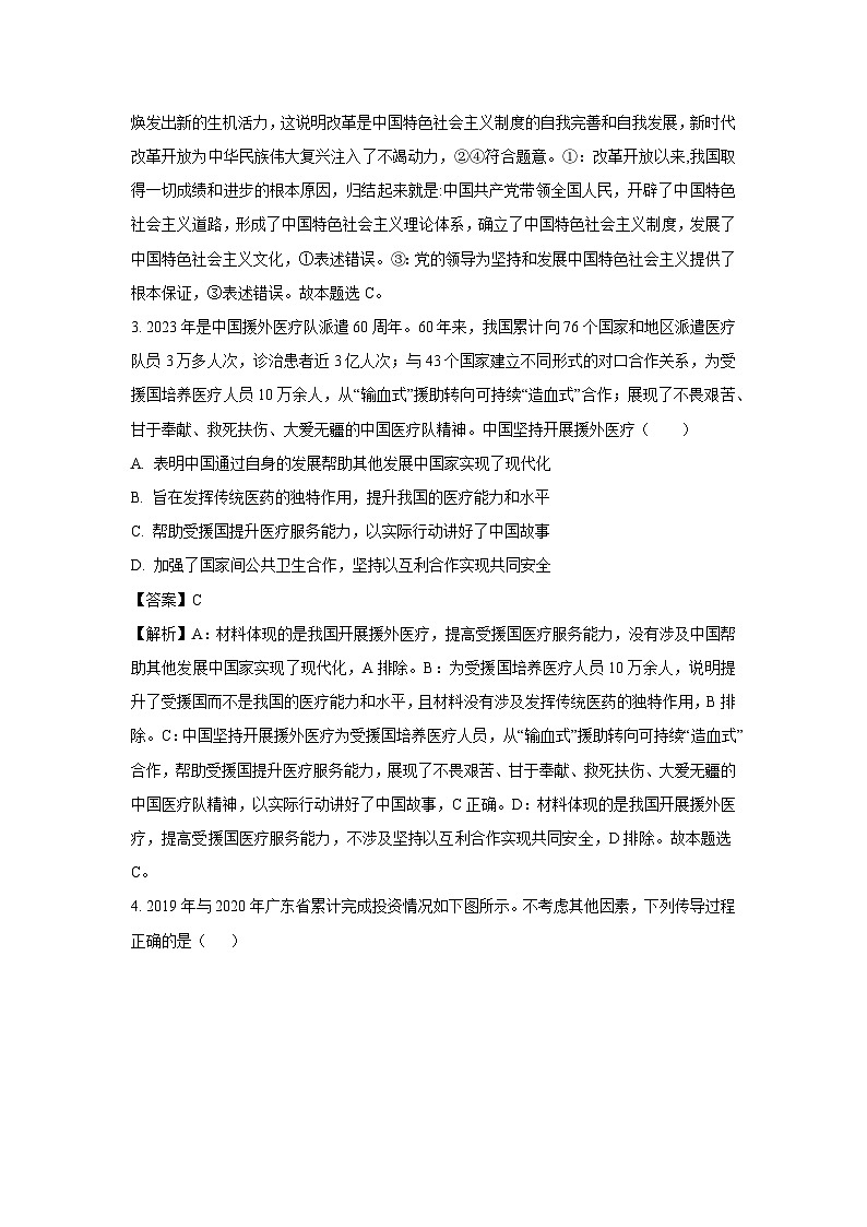 2025届广东省高考模拟练习题2政治试卷（解析版）第2页