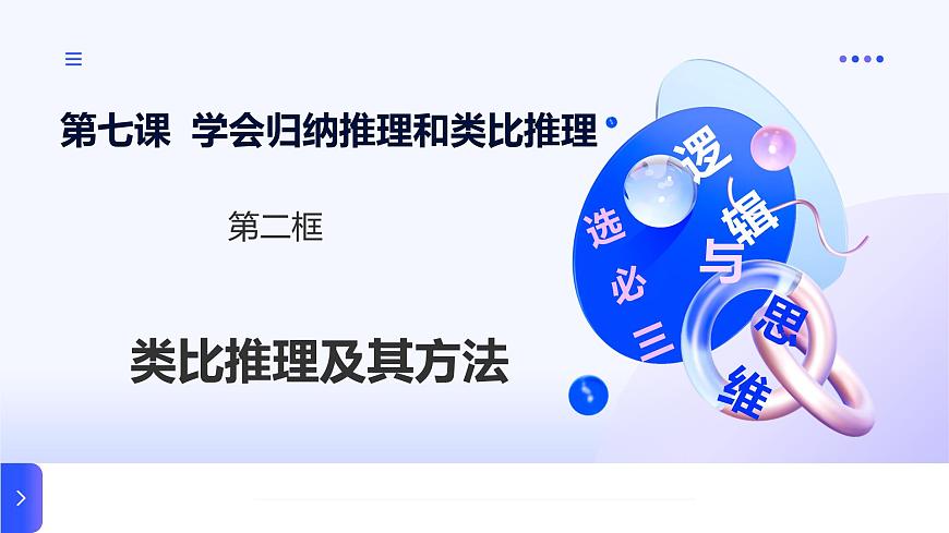 人教统编版高一政治选必三7.2类比推理及其方法（课件）第1页