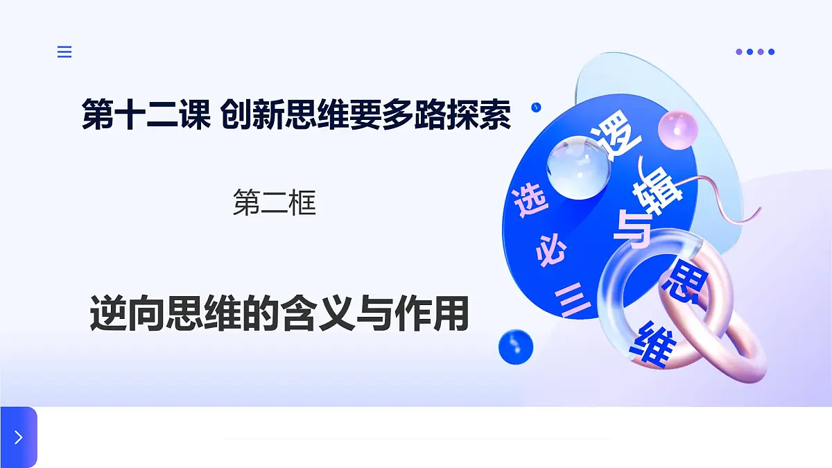 12.2逆向思维的含义与作用第1页
