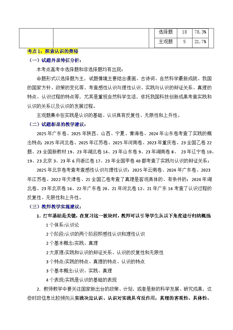 备战2026年高考精品试题汇编 政治 专题14 认识社会（探索认识的奥秘、寻觅社会的真谛）（原卷版）第3页