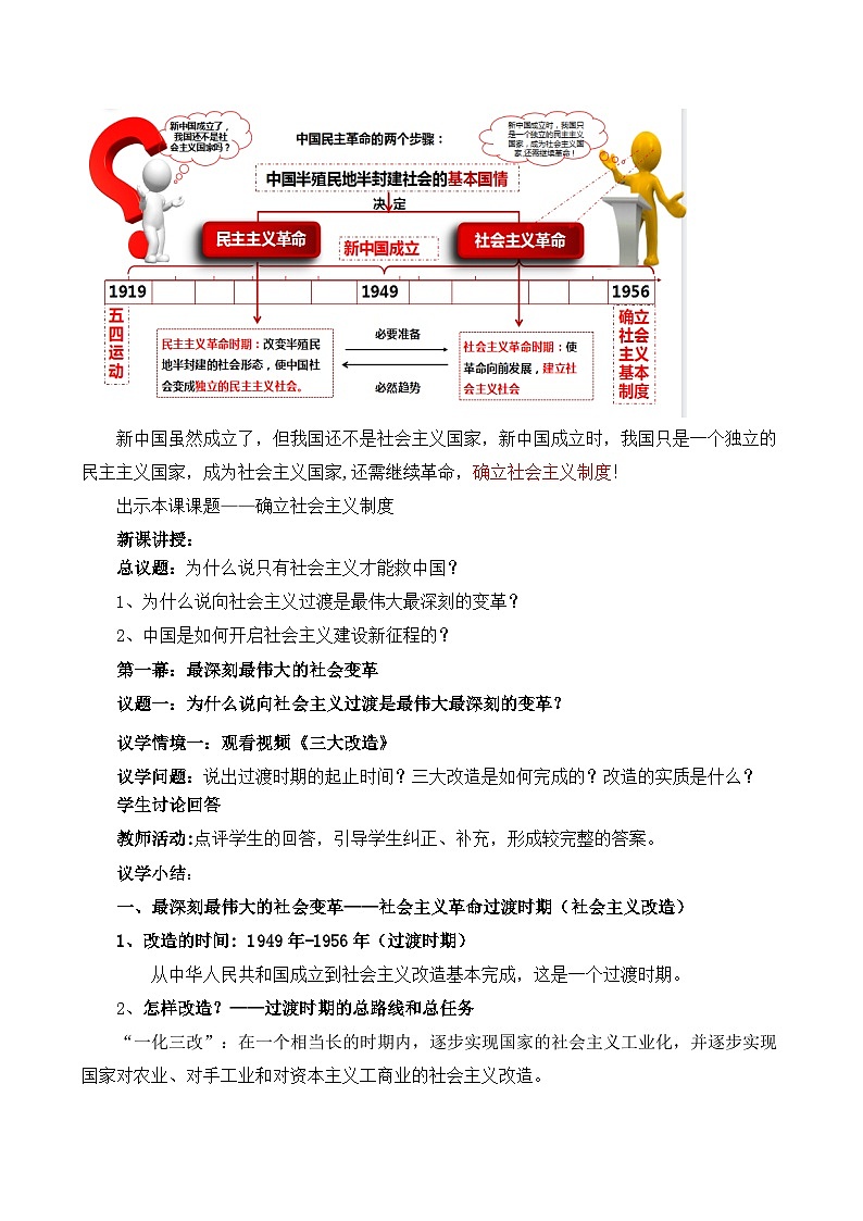 2.2社会主义制度在中国确立（教学设计）-2025-2026学年高一政治上学期课件+教学设计+练习(统编版必修1)第2页
