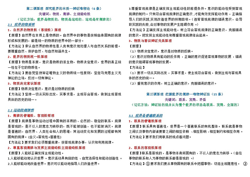 哲学原理总结梳理 -高考政治一轮复习学案 统编版必修四哲学与文化第1页