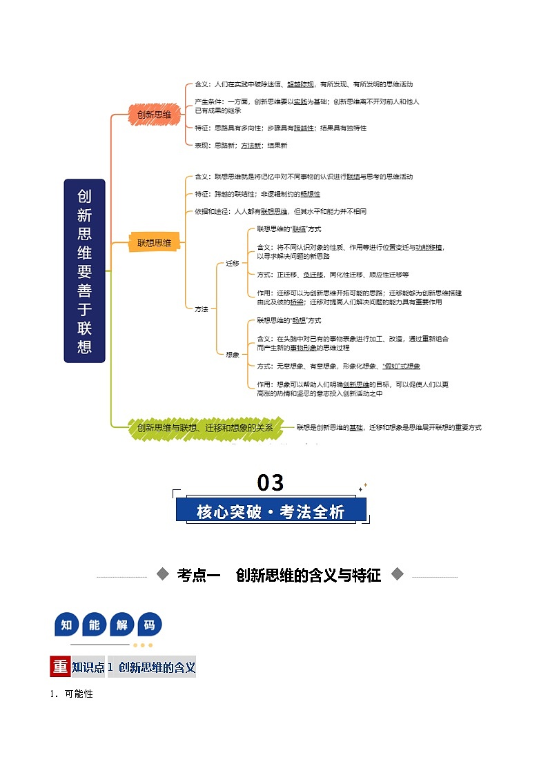 第11课  创新思维要善于联想（复习讲义）（解析版）（全国通用）第3页